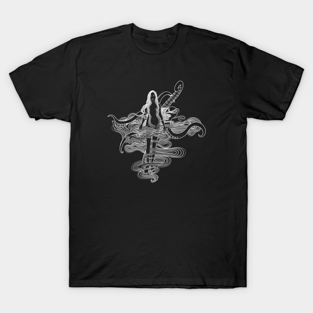 Pontomedousa Noir T-Shirt by Sirenarts